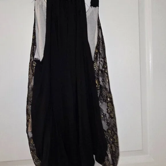 Y2K Rue 21 Black Gold Layered sleeveless blouse party holiday cocktail large - Picture 5 of 7